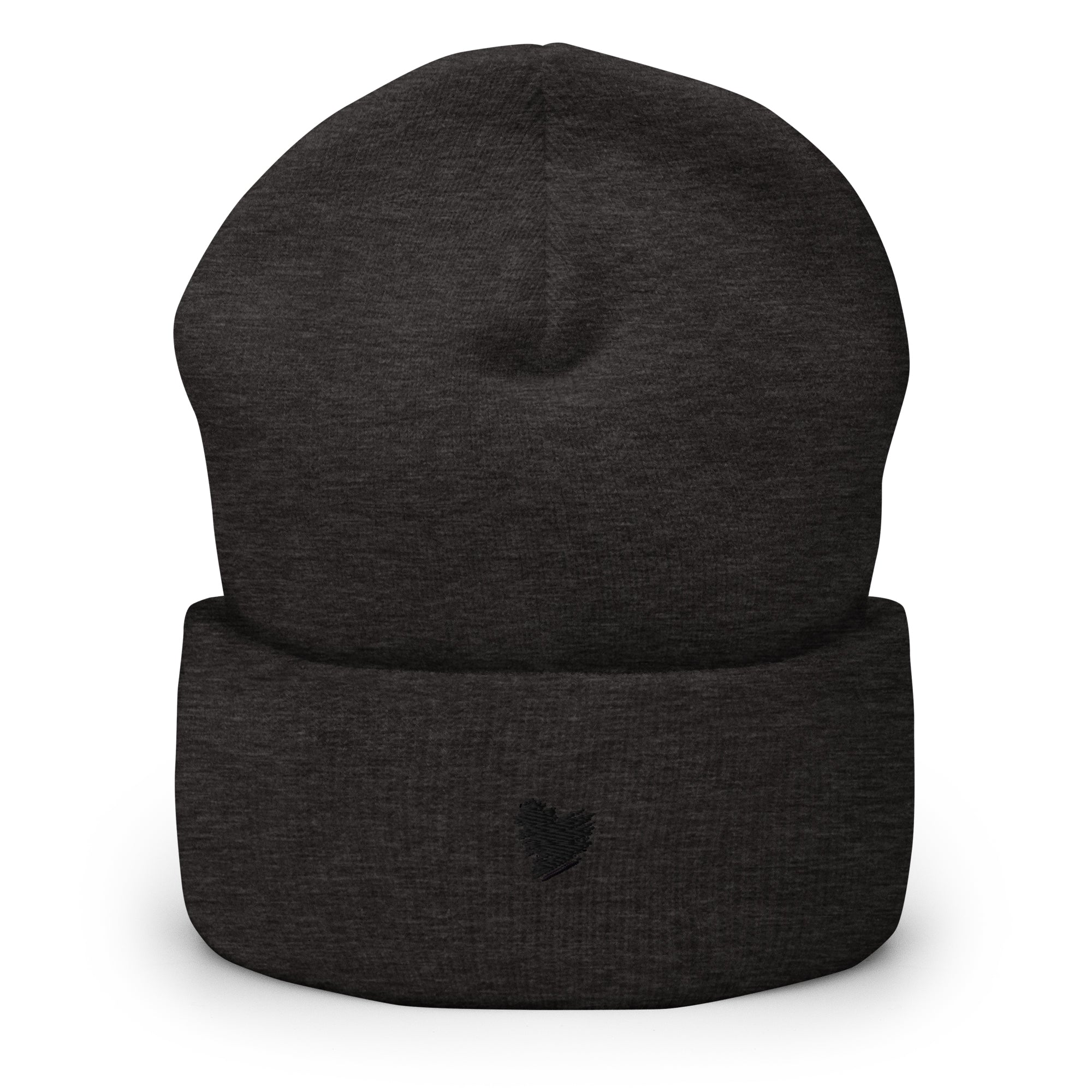 Heart Beanie Signature Gray - Black Embroidery